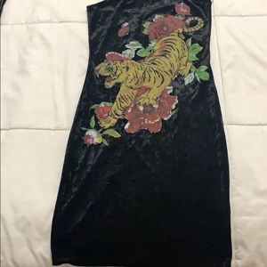 Black velvet dress